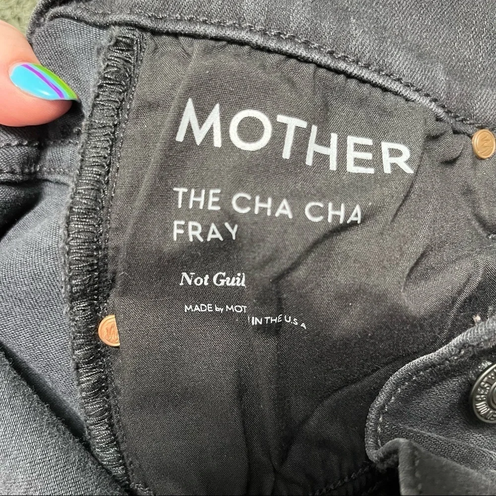 Mother The Cha Cha Fray Black Denim ‘Not Guilty’ Wash